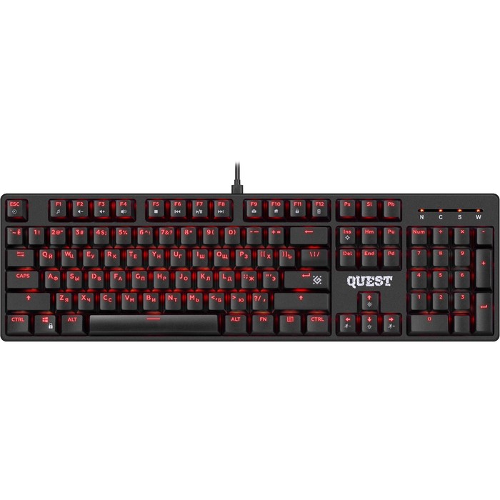Клавиатура Defender Quest GK-596,игровая,проводная,мех,подсветка,104 клавиши,USB,черная - Фото 1