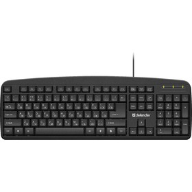 Клавиатура Defender Office HB-910,проводная,мембран,подсветка,104 клавиши,USB,черная