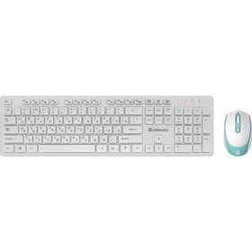 Комплект клавиатура и мышь Defender Auckland C-987,беспроводной,мембран,1600 dpi,USB,белый