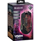Мышь DEFENDER Venom GM-640L, проводная, игровая, оптическая, подсветка, 7200dpi, черная - Фото 5