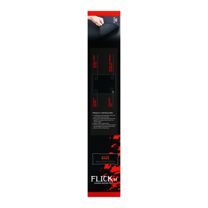Коврик для мыши Redragon Flick M, игровой, 270х320х3 мм, чёрный - фото 51568975