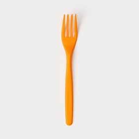Вилка пластиковая одноразовая «Премиум», 18 см, 100 шт/уп, цвет оранжевый