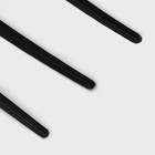 Набор пластиковых одноразовых столовых приборов, 4 предмета: вилка, ложка столовая, нож, салфетка белая, 16,5 см, цвет чёрный - Фото 3