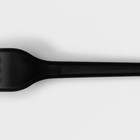 Набор пластиковых одноразовых столовых приборов, 4 предмета: вилка, ложка столовая, нож, салфетка белая, 16,5 см, цвет чёрный - Фото 6
