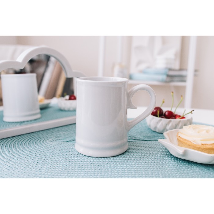 Пивная кружка Доляна, 300 мл, 12×8×10.3 см, керамика, белая - фото 113151459