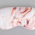 Маска шелковая для сна «Мрамор», 20 х 9 см, цвет белый - Фото 2