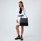 Сумка - мешок женская на молнии, 40×3×36 см, серая/чёрная - Фото 2