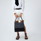 Сумка - мешок женская на молнии, 40×3×36 см, серая/чёрная - Фото 9