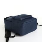 Рюкзак школьный из текстиля на молнии, 3 кармана, цвет синий - фото 11320843