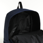 Рюкзак школьный из текстиля на молнии, 3 кармана, цвет синий - фото 11320844