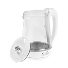 Чайник электрический Energy E-207, стекло, 1.7 л, 2200 Вт, белый - фото 51575331 Чайник электрический Energy E-207, стекло, 1.7 л, 2200 Вт, белый - фото 51575331