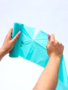 Мешки для мусора в рулоне ПСД 100 л, бирюзовые, 18 мкм 10 шт. 65×90 см - Фото 5