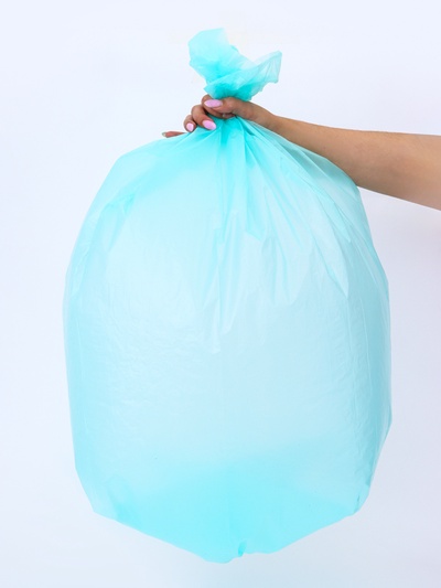 Мешки для мусора в рулоне ПСД 100 л, бирюзовые, 18 мкм 10 шт. 65×90 см
