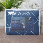 Покрывало Полигоны 200х210см, темно-синий, бязь 120г/м, хл 100% - фото 24299767