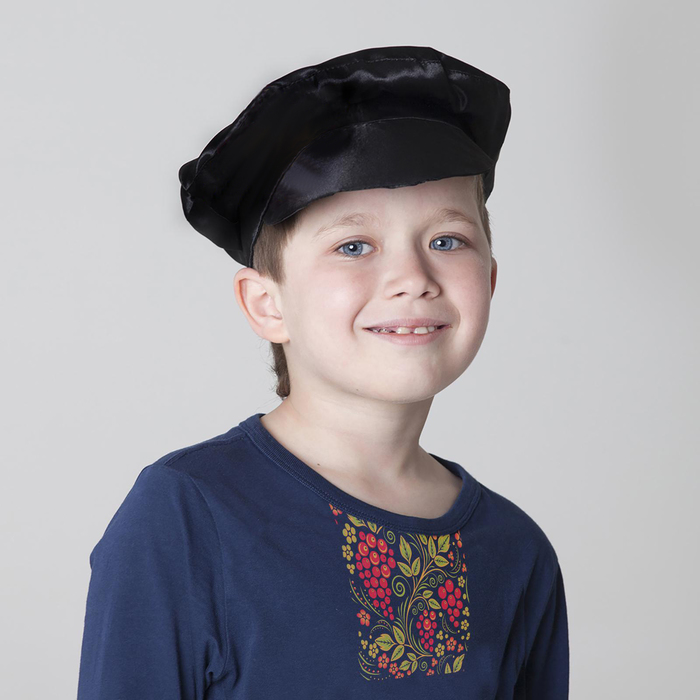 Карнавальный картуз, для мальчика, р. 53–55, чёрный, габардин - Фото 1