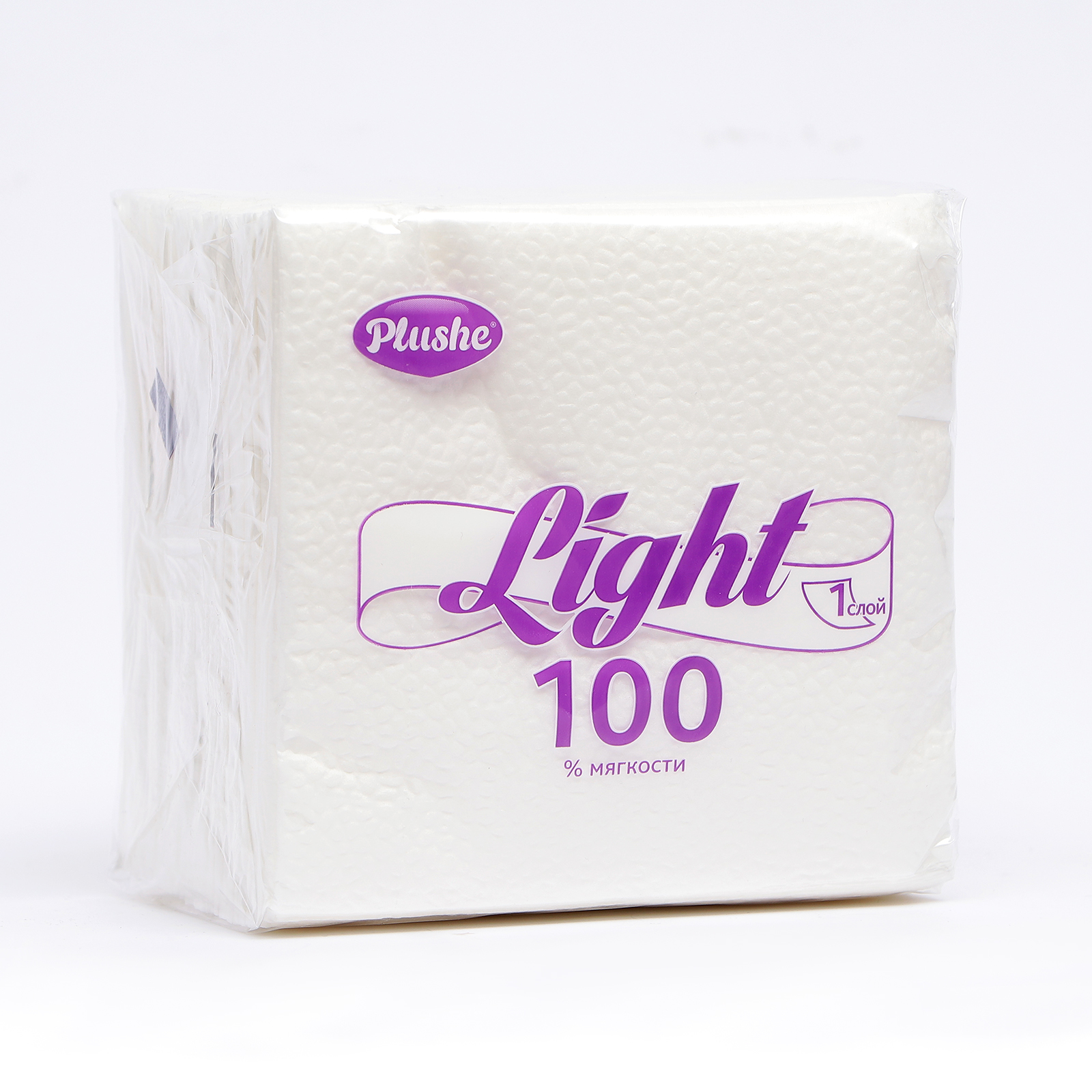 Салфетки бумажные Plushe Light белая/пастель, 1 cлой, 90 листов ...