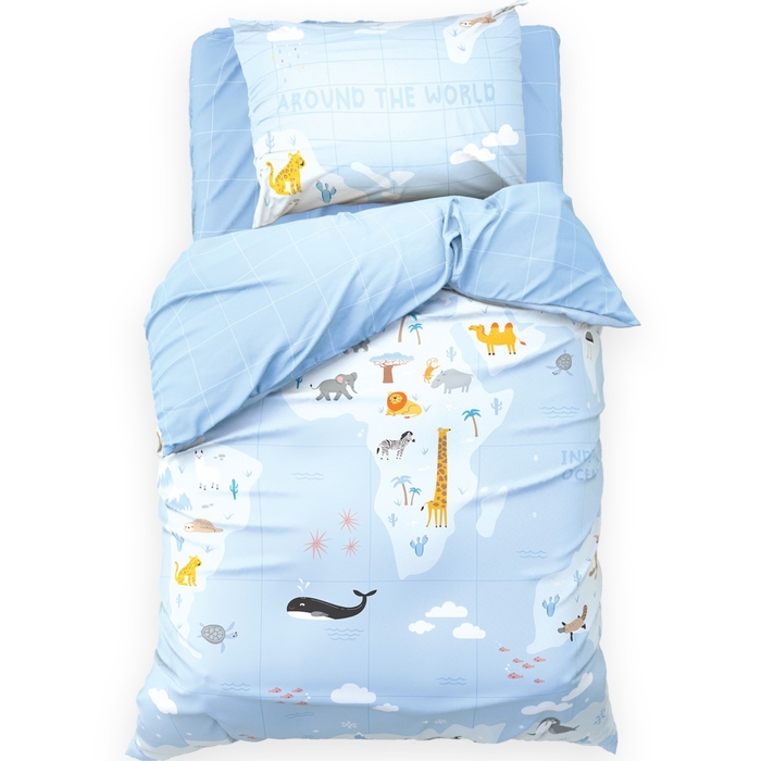 Постельное бельё 1.5-спальное «Этель» Around the world, бязь - Фото 1