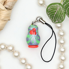 Брелок для телефона "Матрешка", 2 х 1,2см (комплект 2 шт) - фото 24347791