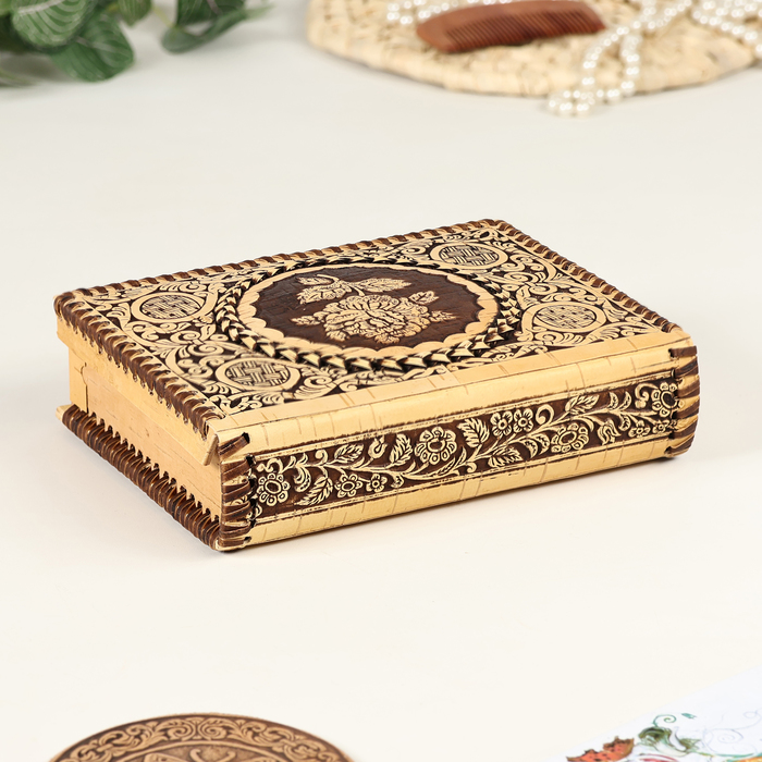 

Шкатулка-книжка "Цветок", 19х14х5 см, береста