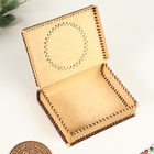 Шкатулка-книжка "Цветок", 19х14х5 см, береста - фото 24347797