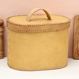 Хлебница овальная "Лесная поляна", 28х20х27 см, береста