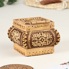 Ларчик "Малыш Цветочки", 12х12х9 см, береста - фото 24431865