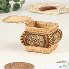 Ларчик "Малыш Цветочки", 12х12х9 см, береста - фото 24431866