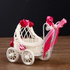 Корзина декоративная "Коляска с розовым бантиком" 9х7,5х13,5 см - Фото 1