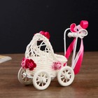 Корзина декоративная "Коляска с розовым бантиком" 9х7,5х13,5 см - Фото 2