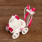 Корзина декоративная "Коляска с розовым бантиком" 9х7,5х13,5 см - Фото 5