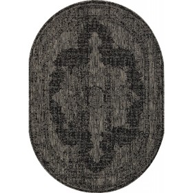 Ковёр овальный Kair, размер 140x200 см, дизайн black-gray