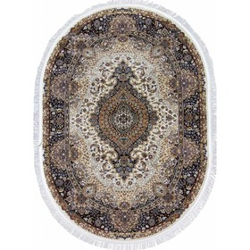 Ковёр овальный Shahreza, размер 160x300 см, дизайн cream-navy 10585845