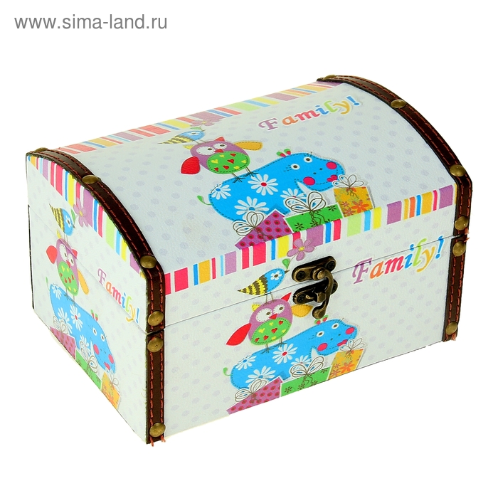 Шкатулка дерево "Семья" 20х14,5х12,3 см - Фото 1