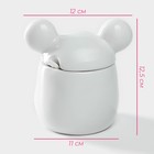 Сахарница керамическая Доляна «Мишка Отто», 400 мл, 11×12×12,5 см, цвет белый - Фото 9