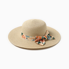 Шляпа для девочки, цвет бежевый, размер 52 - фото 110535673