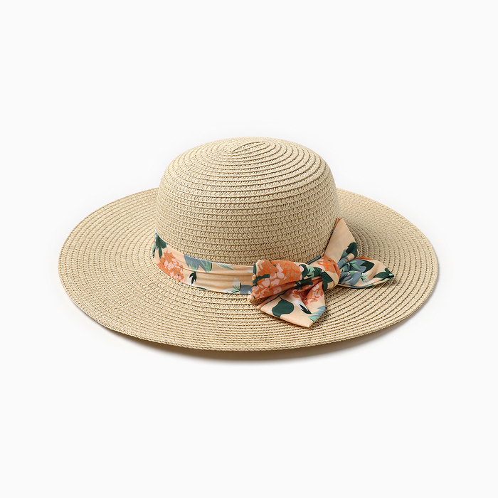 Шляпа для девочки, цвет бежевый, размер 52