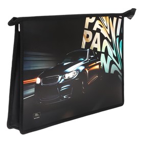 Папка для труда, А4, пластиковая, 23×32.5×5.5 см «Тачка panic»