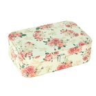 Шкатулка кожзам под часы 1 отделение и бижутерию "Розовые пионы" 7х22х14,5 см - Фото 1