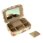 Шкатулка кожзам под часы 1 отделение и бижутерию "Розовые пионы" 7х22х14,5 см - Фото 3