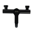 УЦЕНКА Смеситель для ванны ZEIN Z3491, изогнутый излив, душевой набор, нержавеющая сталь, черный - Фото 3