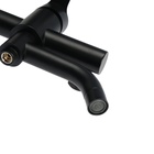 УЦЕНКА Смеситель для ванны ZEIN Z3491, изогнутый излив, душевой набор, нержавеющая сталь, черный - Фото 4