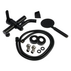 УЦЕНКА Смеситель для ванны ZEIN Z3491, изогнутый излив, душевой набор, нержавеющая сталь, черный - Фото 8