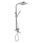 УЦЕНКА Душевая система ZEIN Z1009, смеситель, тропическая и ручная лейка, нержавеющая сталь, сатин - Фото 1