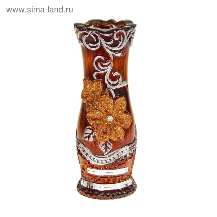 ваза керамика 30 см цветок жемчужина коричневый (3 вида) - Фото 1