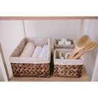 Корзины для хранения LaDо́m, 4 шт., ручное плетение, солома, коричневые - Фото 14