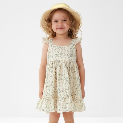 Сарафан для девочки MINAKU «Ромашки», цвет молочный, рост 92-98 см