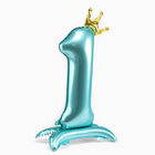 Воздушный шар фольгированный 42" «Цифра 1 с короной», на подставке - Фото 3