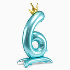 Воздушный шар фольгированный 42" «Цифра 6 с короной», на подставке - Фото 3