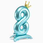 Воздушный шар фольгированный 42" «Цифра 8 с короной», на подставке - Фото 3