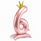 Воздушный шар фольгированный 42" «Цифра 6 с короной», на подставке - Фото 3